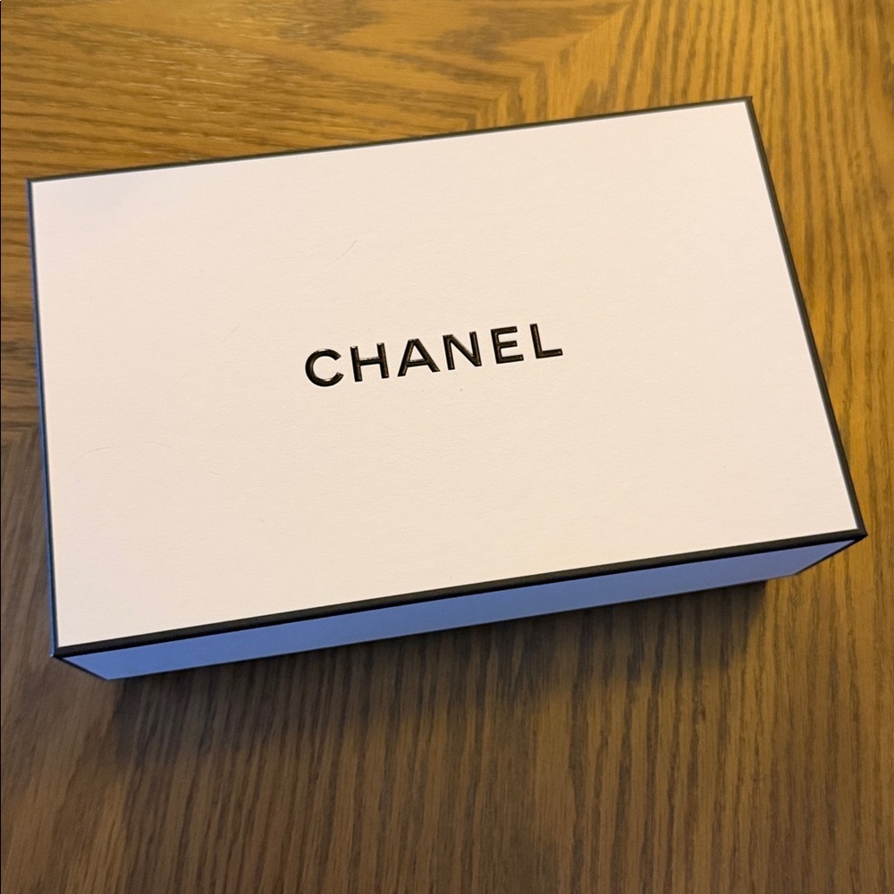 Chanel Gift Storage Box Rectangular Black White